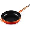 LE CREUSET Padella Evolution con manico in legno in ghisa vetrificata, diameter 28 cm, Arancio, 20259280900422