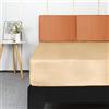 Lirex Lenzuola con Angoli in Raso, Letto Piazze Francese 140x200cm, per Materassi Alti Fino a 35 cm, Lussuoso e Setoso Biancheria da Letto in Poliestere Morbido, Champagne