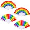 WestCH 4 Pz Ventagli Pieghevoli Arcobaleno Ventagli a Mano Pieghevole 23cm,2 Stili | Ventagli Arcobaleno Pieghevoli,Tessuto Poliestere Resistente,Leggero e Trasportabile per Festa Nozze Ballare Decorazione