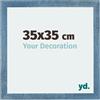 yd. Cornice 35x35 cm Blu Acceso Spazzato - Cornice in MDF Mura