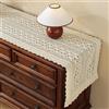Clothfuna Runner da tavolo in pizzo all'uncinetto, color crema, in cotone beige floreale, per tavolo da pranzo, tavolino da caffè, credenza, decorazione per la casa, per feste e matrimoni, 42 x 80 cm