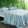 Gezu Lyocell Tencel - Lenzuolo con angoli elasticizzati 200 x 200 cm, colore blu, azzurro, morbido, traspirante, ipoallergenico, in bambù, 200 x 200 cm, per materasso alto fino a 15-30 cm, 100% bambù