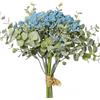 huaao Bouquet Fiori Artificiali Fiori di Fiato Eucalipto Gypsophila, Foglie faux Composizioni Bouquet Decorazione Fai da Te per Feste Matrimonio Casa Ufficio di Nozze, Blu