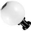 Alasum Luce a Globo Solare da Esterno LED 20 CM con Base Nera per Recinzione e Giardino Lampada a Colonna Solare per Vialetti e Cortili Illuminazione Esterna