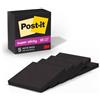 Post-it Super Sticky Notes, 2X Sticking Power, Black, 5-Pads/Pack (654-5SSSC)