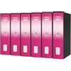 Esselte DOX 2 - 6 Registratori con custodia A4 e meccanismo a leva, Raccoglitori con leva formato Protocollo (23x33cm) con Dorso da 8 cm, Fucsia, 85 x 352 x 288 mm, Conf.da 6 pezzi, D26200