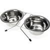Karlie Duo Dinner, supporto per picchetti, acciaio inossidabile, argento, 380 ml, diametro 9-13 cm