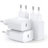 Seadmit Caricatore USB C, 20W Presa, PD3.0 Caricabatterie USB C compatibile con i-Phone 17/16/15/14/13 Plus Pro Max, i-Pad, Air-Pods, Samsung Galaxy S25/24/23 ecc, Alimentatore USB C Rapido(4 Pezzi)