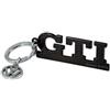 BRISA VW Collection - Volkswagen Portachiavi keyring vintage in metallo unisex, per chiavi/zaino/borsa/astuccio, design GTI (Lettere/Nero)