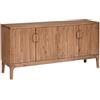 ATMOSPHERA CREATEUR D'INTERIEUR Atmosphera - Credenza Sabor con Finitura scanalata, 4 Ante, Legno di Acacia, 160 x 45 x 80 cm - Mobile Contenitore per Soggiorno e Sala da Pranzo