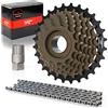 1PZ F7W-28T Tourney/TY MF-TZ500 - Cassetta per bicicletta a 7 velocità, bullone a cassetta 14-28 denti, con strumento di bloccaggio per riparazione cassetta e catena per bicicletta a 7 velocità