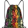 Generic Zaino con Coulisse Colorful Fresh Fruits Sacchetta Sportiva Grande capacità Sacca da Palestra Impermeabile Sportiva Zainetto per Scuola Unisex Spiaggia