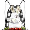 Generic Zaino con Coulisse Bunny Carrot Feast Sacchetta Sportiva Pieghevole Drawstring Backpack Resistente Borsa con Coulisse per Scuola Unisex Viaggi