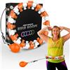 Active 100 Smart Hula Ring Hoops, anello fitness zavorrato con 24 anelli staccabili con palla rotante automatica a 360 gradi, massaggi, fitness per adulti per dimagrire (arancione ambar)