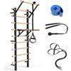 RevFit Espalier con barra per trazioni e barre per dip - 220 cm - In legno di faggio - Montaggio a parete - Carico massimo: 250 kg - Per il fitness, la callisthenia e la riabilitazione per adulti e