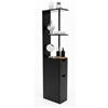 Baroni Home Colonna Bagno Salvaspazio, Mobile Alto con Ripiani Aperti e Ante, Armadietto Multiuso, Colonnina Moderna per Bagno, Cucina e Camera da Letto, 30x15x118 cm, 3 Ripiani 2 Ante Nera