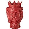 Baroni Home Testa di Moro Porcellana in Stile Siciliano Monocromatiche. Vaso da Interno Re Rosso 18X22X31 cm