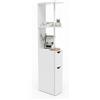 Baroni Home Colonna Bagno Salvaspazio, Mobile Alto con Ripiani Aperti e Ante, Armadietto Multiuso, Colonnina Moderna per Bagno, Cucina e Camera da Letto, 30x15x118 cm 3 Ripiani 2 Ante Bianca