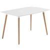 Baroni Home Tavolo Bianco da Pranzo in legno. Scrivania da Ufficio con Gambe in Legno 120X70X72cm