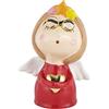Baroni Home Soprammobile Natalizio Dipinto a Mano, Decorazione a tema Natale, Statuetta da Interno e Esterno in Ceramica, Vestito Rosso, 13X10X17 cm