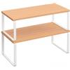 Baroni Home Set 2 Ripiani Organizzatori Cucina Porta Spezie in MDF e Metallo, Scaffali Salvaspazio Multiuso, Alzate di Diverse Dimensioni, Facile Montaggio, 30x20x30cm (Naturale, 40x20x30)