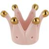 Baroni Home Corona in Porcellana, Decorzione per la casa, Porcellana dipinta a mano, Design moderno e elegante, Corona Svuotatasche e Portacandela, Idea Regalo, 8x8x5 cm (Rosa Small)