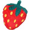 Baroni Home Cuscino Fragola Decorativo, Effetto Teddy con Imbottitura Inclusa, Cuscino di Design per Divano, Letto e Cameretta, Lavabile in Lavatrice 40x38 cm Fragola Rossa