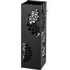 Baroni Home Portaombrelli Design Moderno Porta Ombrelli in Metallo con Mandala 2 Gancini e Vaschetta Scolapioggia Rimovibile 16X16X49 cm, Nero