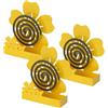 Baroni Home Set di 3 Porta Zampirone in Metallo Portazampirone da Interno o da Esterno da Interrare in Vasi o nel Giardino Fantasia, Fiore Giallo 17X5X18 cm