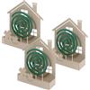 Baroni Home Set di 3 Porta Zampirone in Metallo Portazampirone da Interno o da Esterno da Interrare in Vasi o nel Giardino Fantasia, Casa Tortora 17x5x18 cm