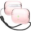 elago Custodia trasparente Elago con cordino in nylon per AirPods Pro 2, rosa brillante