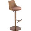 ANGEL CERDA SL Sgabello girevole in tessuto color terracotta e beige e Pelle finta marrone 4229