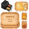 OEM 100 fogli di carta per friggitrice ad aria, 14x22 cm, senza BPA, resistente al calore, per 4-6,5 L