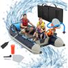 Relaxdays Set di gommoni Relaxdays, per 4 persone, lunghezza 3,20 m, completo di pagaie, pompa e borsa. Gommoni con fondo in alluminio, gonfiabili, colore blu e bianco