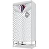 Yclty Asciugabiancheria Riscaldata Da 1200 W, Stendibiancheria Riscaldata a 2 Livelli, Stendibiancheria Elettrica Portatile, Stendibiancheria Per Interni, Guardaroba con Timer e Lampada UV