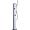 Mini Doccia Solare da Giardino 20L Miscelatore Lavapiedi e Doccetta Grigio Metallizzato