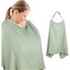 Cozary Copertura per Allattamento, 76 x 110 cm, Sciarpa per Allattamento Morbida e Traspirante, Cotone, Copri Seno Allattamento per Allattamento con Cinghia di Regolazione Posteriore, Verde