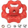 PATIKIL Maniglia Rubinetto Esterna Foro Stelo Quadrato 6x6mm Rosso | Maniglia Rotonda Ricambio per Rubinetto ABS, con Viti Distanziatrici, per Valvole Acqua Giardino Cortile Bagno