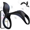 Zuurager Anello Vibrante Pene Sexytoysys Coppia - Anelli Fallici Doppio 4 in 1 con 2 Motori & 9 Vibrazioni, Cock Ring APP Controllato con Stimolazione Clitoridea Punto G, Anello Vibrante per Lei e Lui