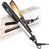 Rosami Piastra per Capelli 2 in 1 al Titanio, Ionica e Ultra Lucente, Riscaldamento Rapido 20s, Display LCD, Per Lisciare, Arricciare e Onde Perfette (Argento)
