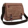 DORRISO Moda Borsa a Tracolla Uomo Borse Messenger Tela Ventiquattrore 13.3 pollici Laptop Messenger Bag Briefcase Viaggio Causale Lavoro Scuola Uomo Borsa a Tracoll Marrone