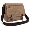 DORRISO Moda Borsa a Tracolla Uomo Borse Messenger Tela Ventiquattrore 13.3 pollici Laptop Messenger Bag Briefcase Viaggio Causale Lavoro Scuola Uomo Borsa a Tracoll Cachi