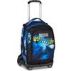 Seven Trolley Scuola Jack 8 Ruote BLU FUSION, Blu, 34 L, Scomponibile, 3 in 1, Tasche multiuso, Tasca portaborraccia, Cross-over System, Barra telescopica, Scuola elementare e media, Bambini, Ragazzi