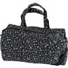 Generic Borsone trapuntato in cotone con cerniera, borsa da viaggio con stampa floreale, borsa da palestra per donne weekend viaggi shopping, Nero , casual