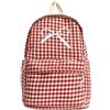 Kexpery Zaino scolastico elegante con motivo a quadretti, con fiocco, per scuola, vita quotidiana, rosso, Moyen, Sporty