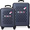 Movom Dreams Time - Set di valigie blu 55/65 cm rigida ABS chiusura a combinazione laterale 91 6 kg 4 ruote doppie bagaglio a mano