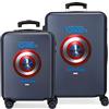 Marvel Avengers Sky Avengers Set valigie Azzurro 55/68 cms Rigida ABS Chiusura a combinazione numerica 104L 4 doppie ruote Bagaglio a mano