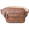 LATMAP Marsupio da 3 litri da donna, borsa a tracolla in pelle vegana, Marrone, 3L, 40 inches