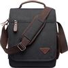 DORRISO Moda Uomo Borsa a Tracolla Elegante Borse Messenger Ventiquattrore 12.9 pollici Laptop Messenger Bag Briefcase Viaggio Causale Lavoro Scuola Uomo Borsa a Tracoll Nero