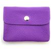 Lemasi Mini portafoglio in pelle, made in Italy, vera pelle bovina, compatto, 11 x 8,5 cm, leggero 50 g, 3 scomparti, bottone automatico, per uomo e donna, portamonete, Lilla, S, Minimalista